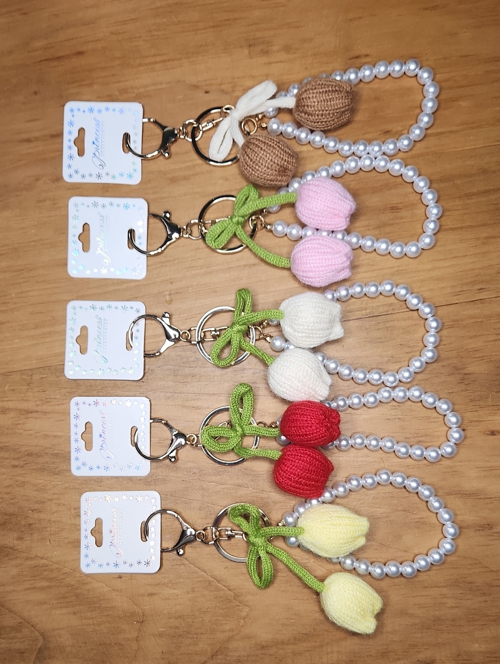 Crocheted Tulip Bag Charm/Key Chain, PRICE IS FOR ONE! CHOOSE YOUR COLOR!